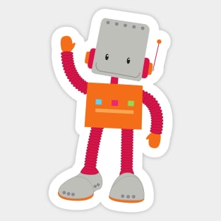 Cute Robot, Silly Robot, Funny Robot, Robotics Sticker